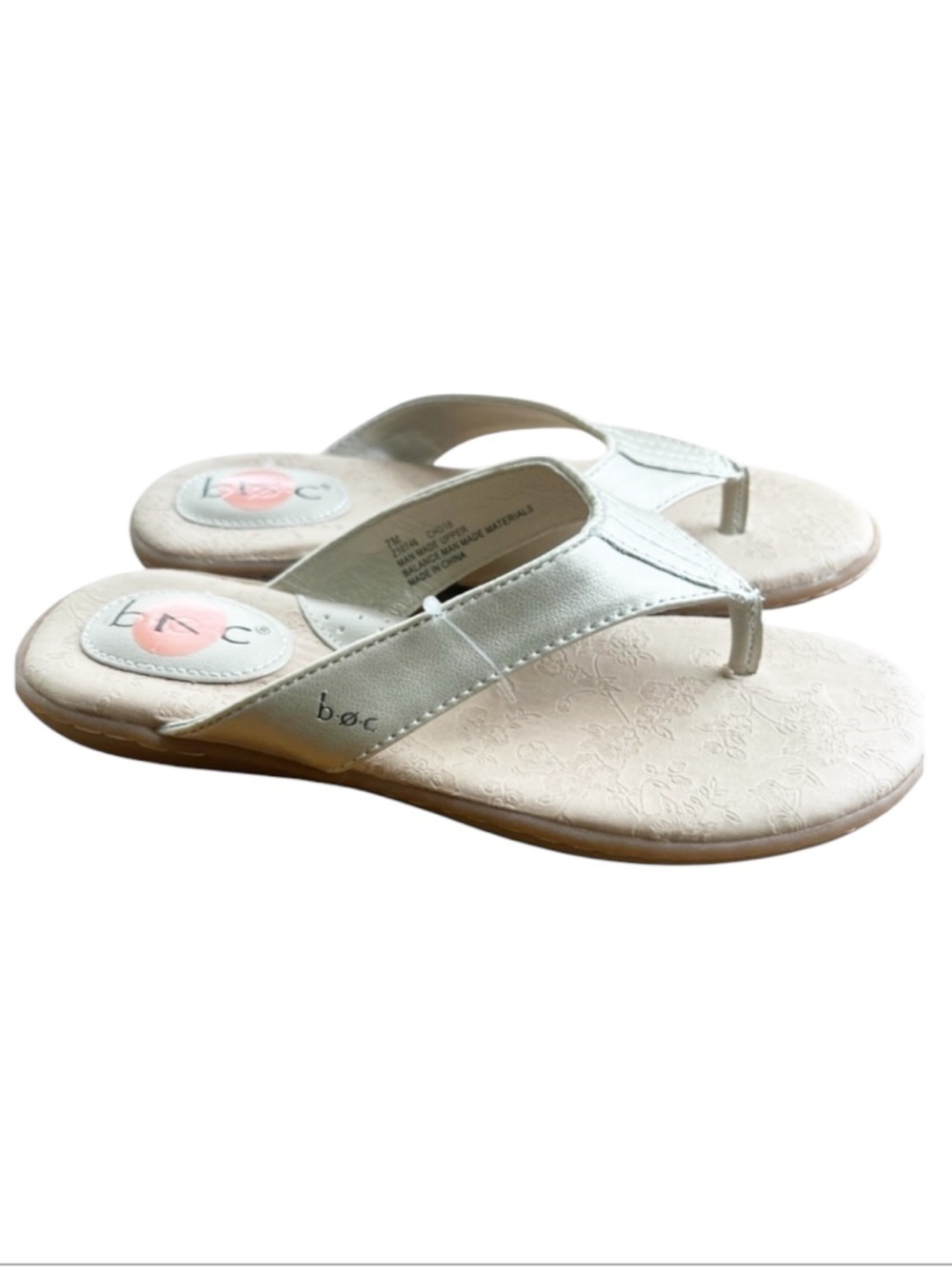 B.O.C Thong Flip Flop Sandals Comfort Beach 7 Champagne Gold